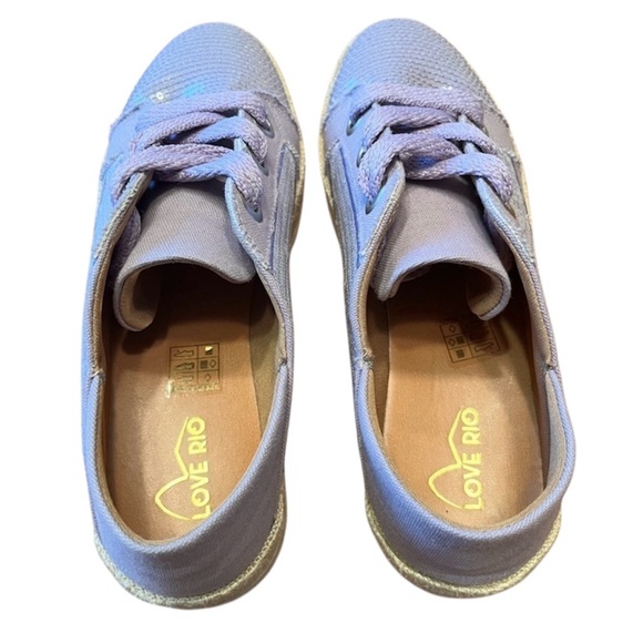 Love Rio Maisie Sequin Sneaker - Lavender US Size 9 - Picture 5 of 6